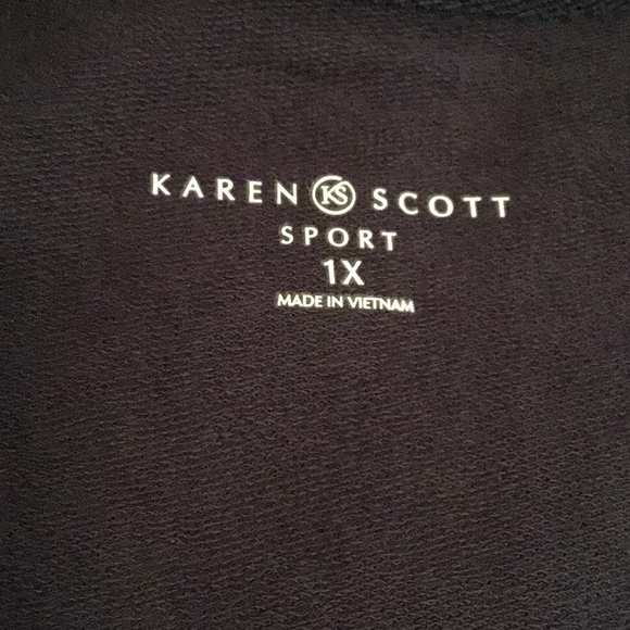 KAREN SCOTT PLUS SIZE NAVY RIBBON TRIM JACKET - Picture 10 of 13